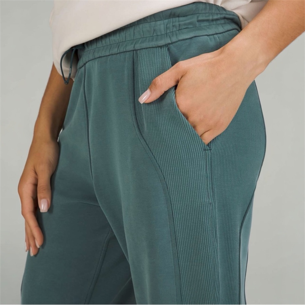 Lululemon Brushed Softstreme Ribbed High-Rise Jogger•Green Jasper - Picture 16 of 16